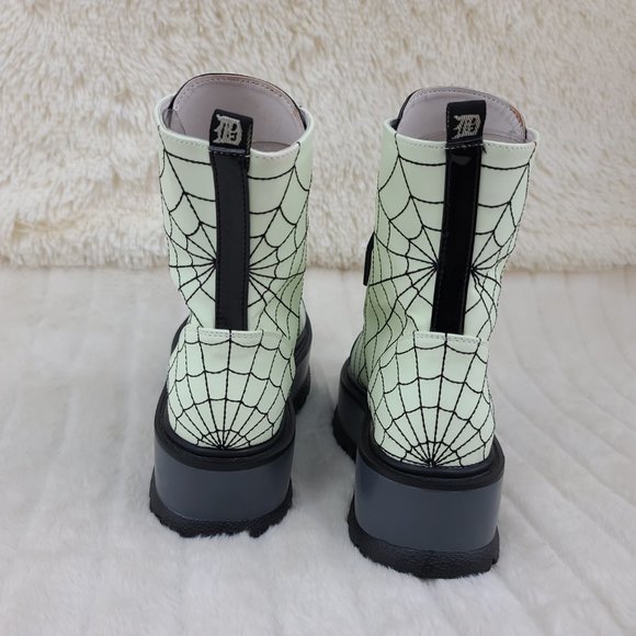 RESTOCKED! Demonia Glow In The Dark Ankle Boots 2" Platform - Picture 9 of 15